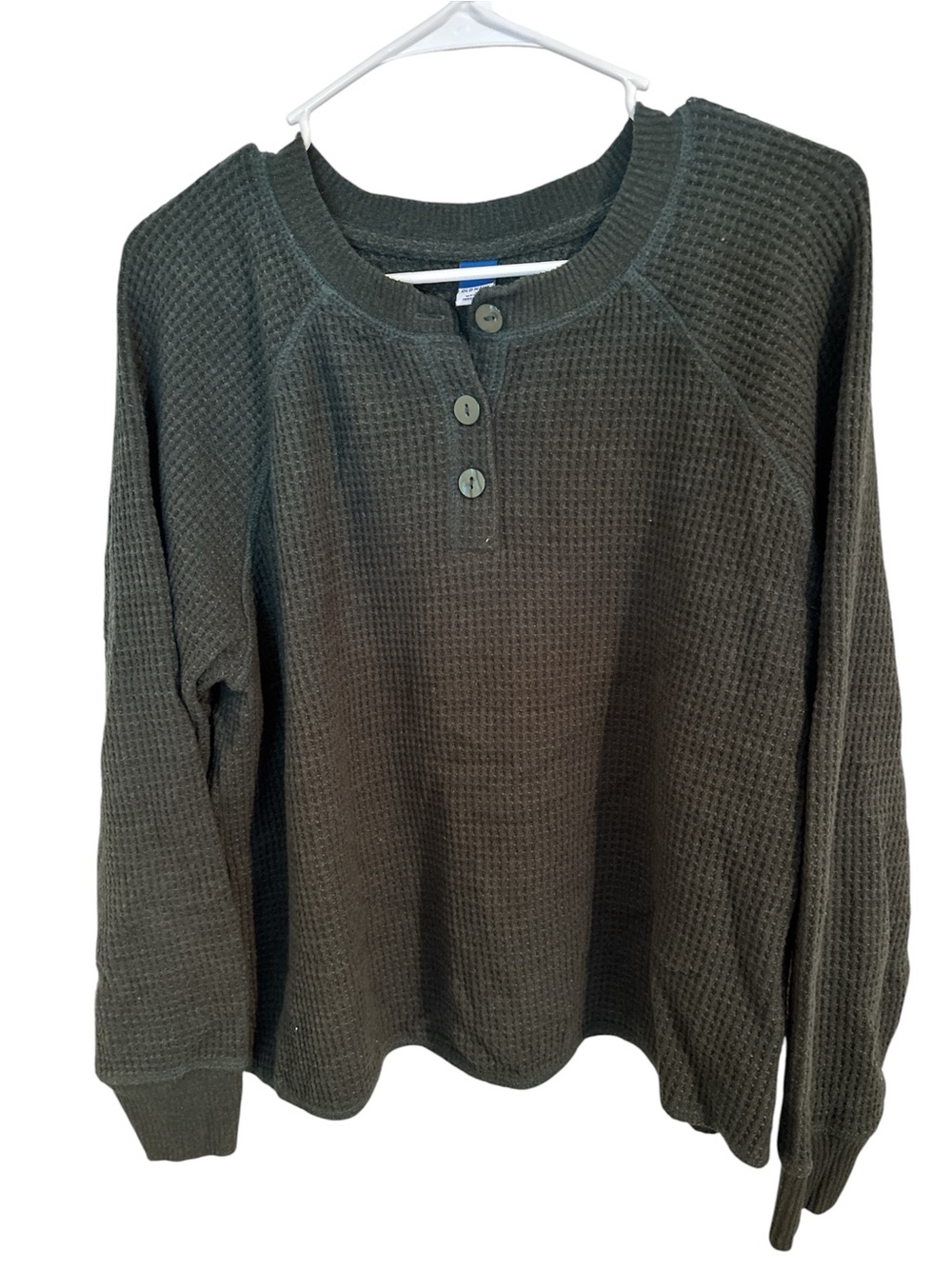 Old Navy Dark Olive Thermal Henley